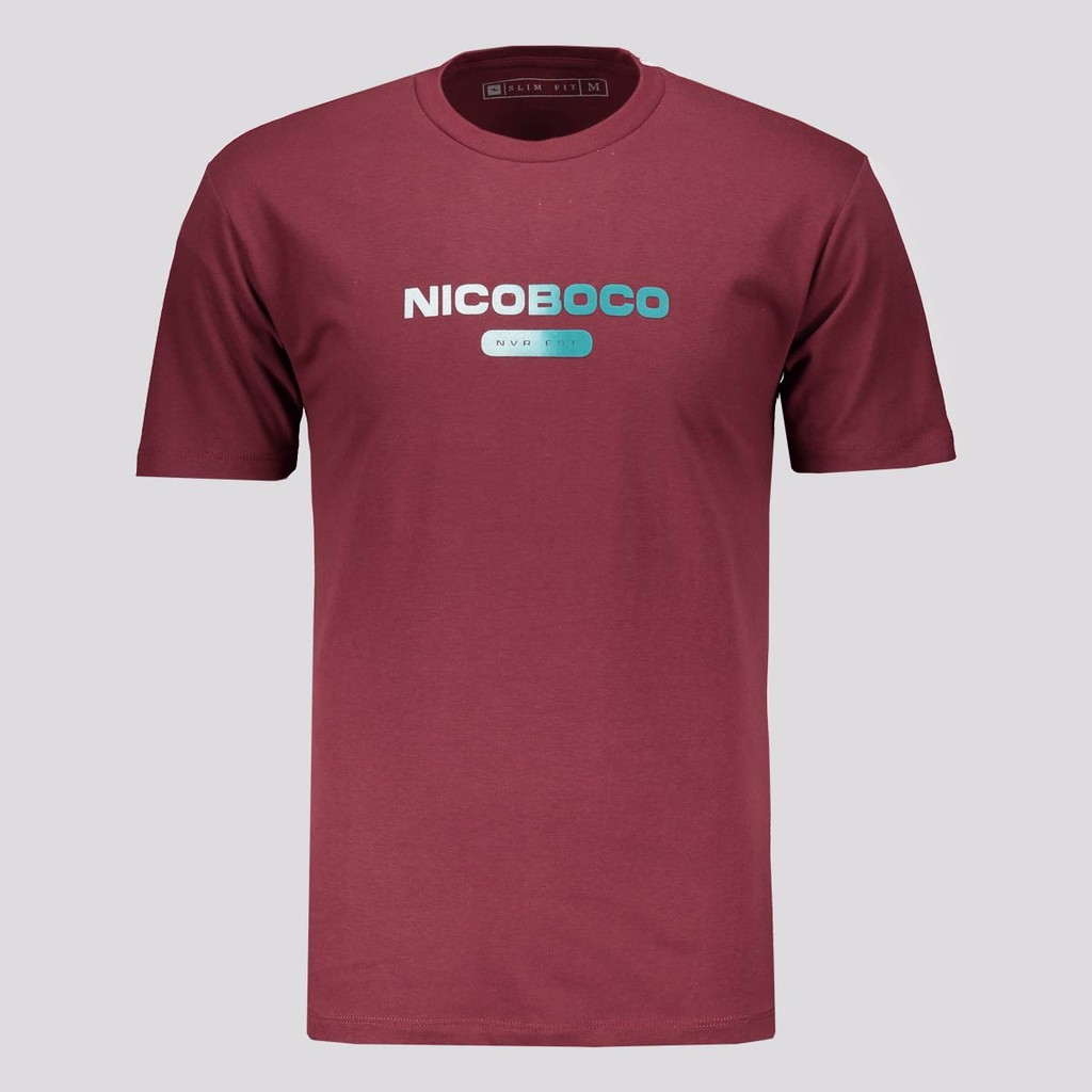 Camiseta Nicoboco Slim Fit Panteao Bordô Camiseta Nicoboco Slim Fit Panteao Bordô