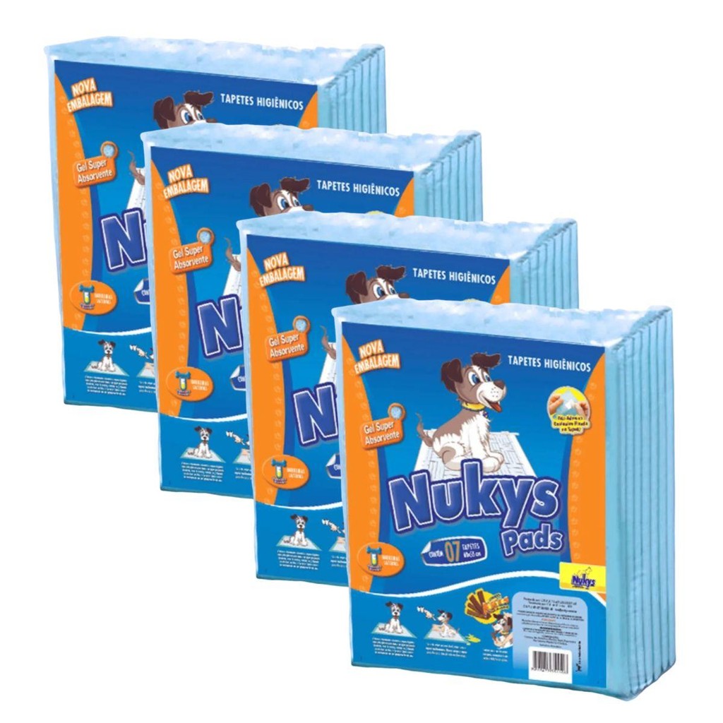 Kit 4 Pacote Tapete Higienico Nukys Pads Total 28 Unidades Kit 4 Pacote Tapete Higienico Nukys Pads Total 28 Unidades