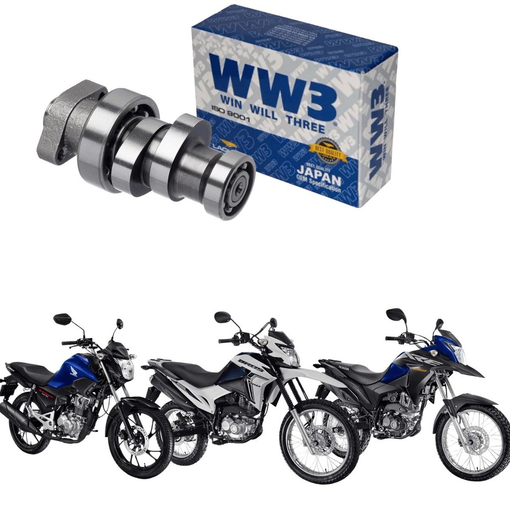 Árvore Comando Racing WW3 Honda Cg 160 XRE 190 Alta Média Árvore Comando Racing WW3 Honda Cg 160 XRE 190 Alta Média