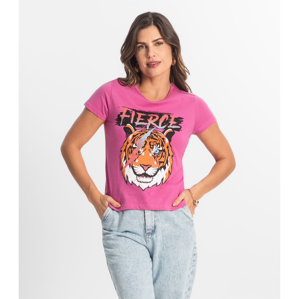 Blusa T-Shirt Feminina Estampada Select Rosa
