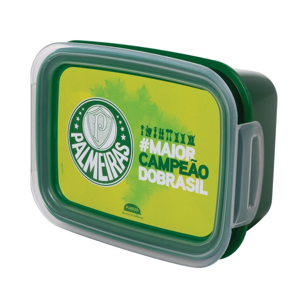 Marmita de Plástico C Trava 850ml Palmeiras Oficial Plasutil Marmita de Plástico C Trava 850ml Palmeiras Oficial Plasutil