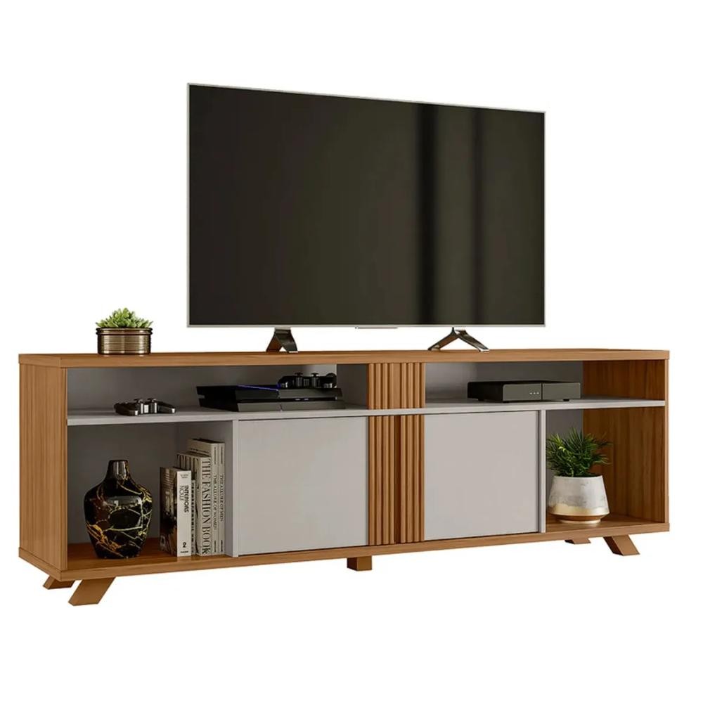 Rack Bancada para TV até 70 Polegadas 1,80m NT 1320 Freijó / Off White Rack Bancada para TV até 70 Polegadas 1,80m NT 1320 Freijó / Off White
