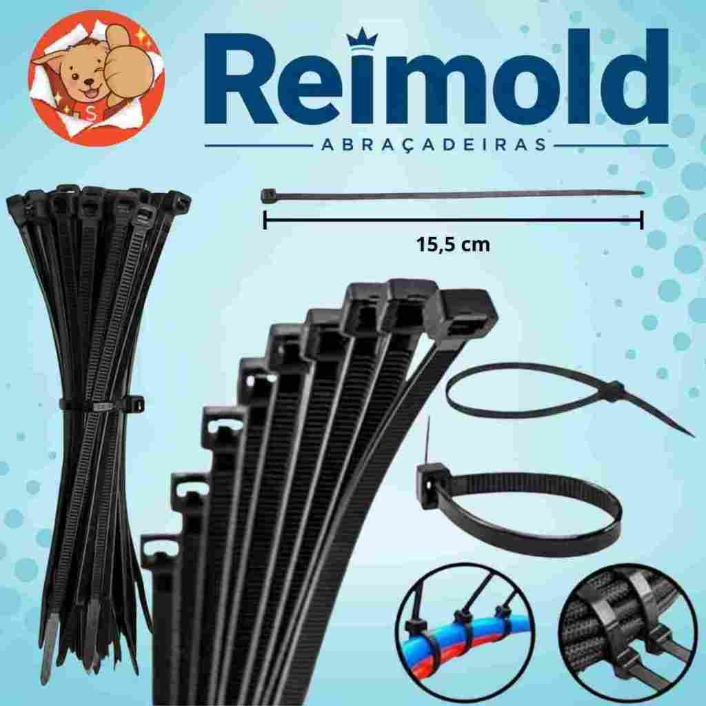 Abraçadeira Nylon 100 Peças 15,5 cm Presilha Enforca Gato Alta Resistência Durabilidade Organização Abraçadeira Nylon 100 Peças 15,5 cm Presilha Enforca Gato Alta Resistência Durabilidade Organização