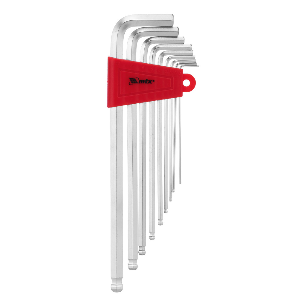 JOGO DE CHAVE ALLEN, EXTRA LONGA, CRV, ACABAMENTO ACETINADO, ABAULADA, 1,5-10MM, 9PCS // MTX JOGO DE CHAVE ALLEN, EXTRA LONGA, CRV, ACABAMENTO ACETINADO, ABAULADA, 1,5-10MM, 9PCS // MTX