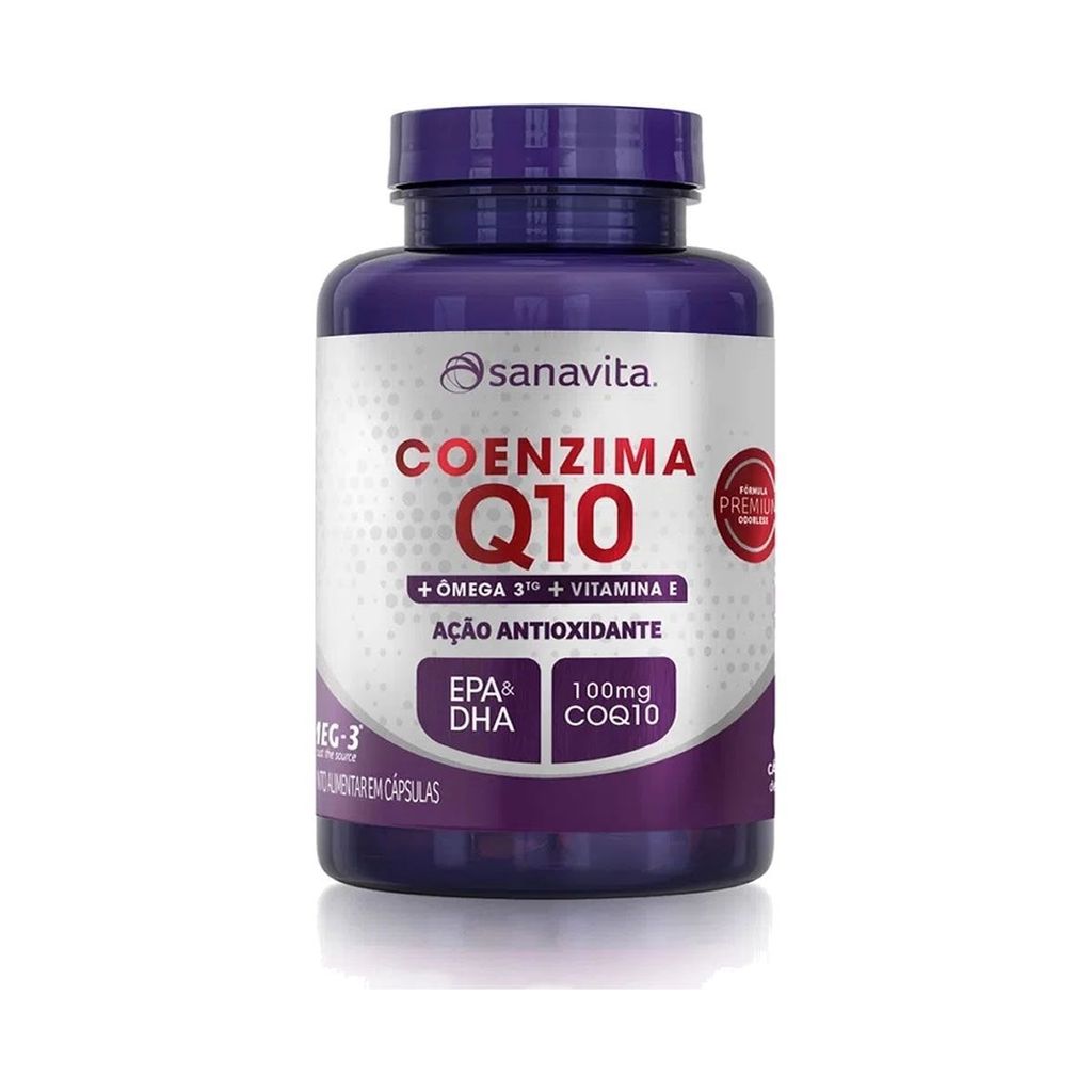 Coenzima Q10 + Ômega 3 – 60 Cápsulas – Sanavita Coenzima Q10 + Ômega 3 – 60 Cápsulas – Sanavita