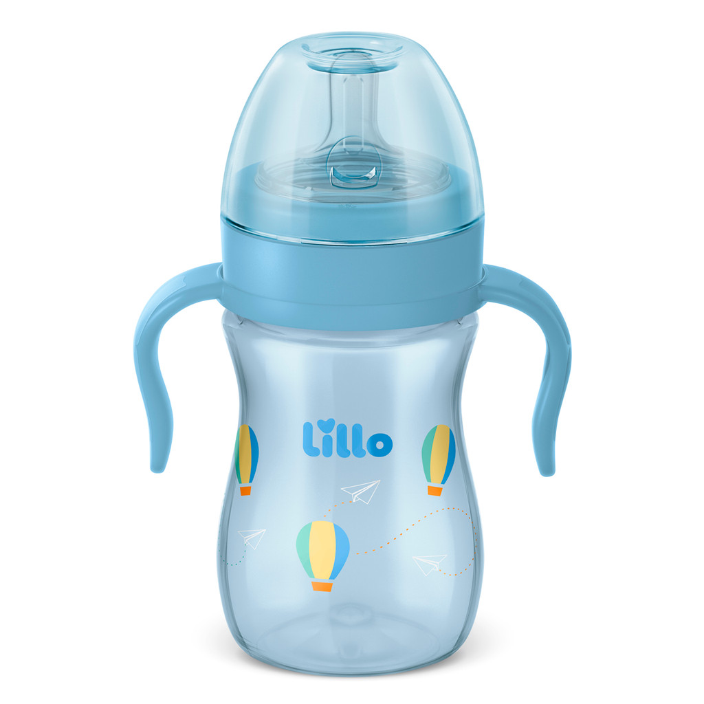 Mamadeira com Alça Super Evolution 240ml Azul – Lillo Mamadeira com Alça Super Evolution 240ml Azul – Lillo