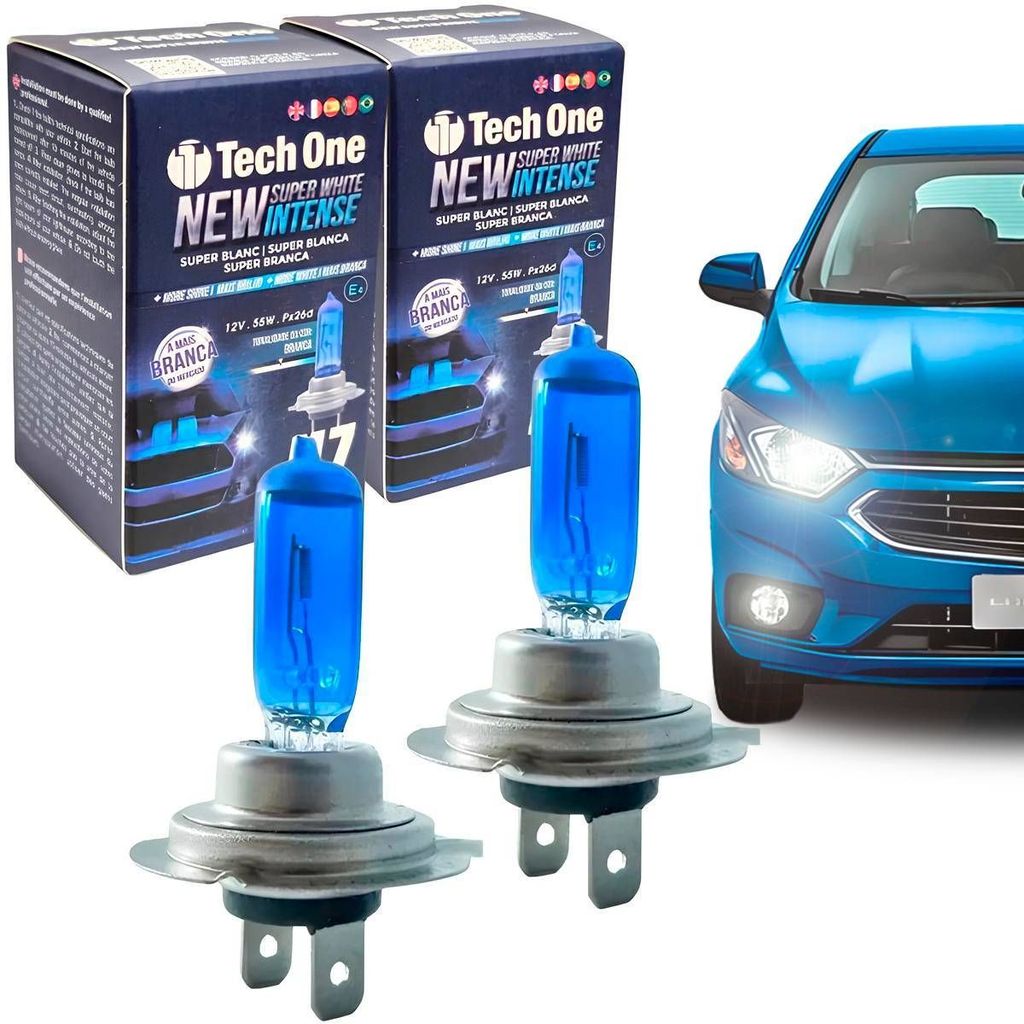 Par Lampada Super Branca H7 8500k Tipo Xenon 12v 55w Techone Par Lampada Super Branca H7 8500k Tipo Xenon 12v 55w Techone