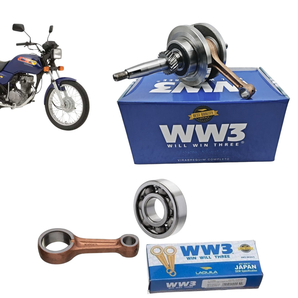 Virabrequim Completo Com Biela E Rolamentos Ww3 Honda Cg 125 Titan 1995 a 1999 Virabrequim Completo Com Biela E Rolamentos Ww3 Honda Cg 125 Titan 1995 a 1999