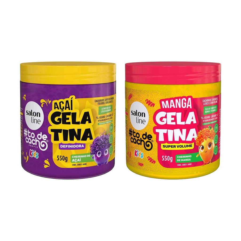 Kit Duplinha de Gelatinas Açaí e Manga #todecacho Kids Kit Duplinha de Gelatinas Açaí e Manga #todecacho Kids