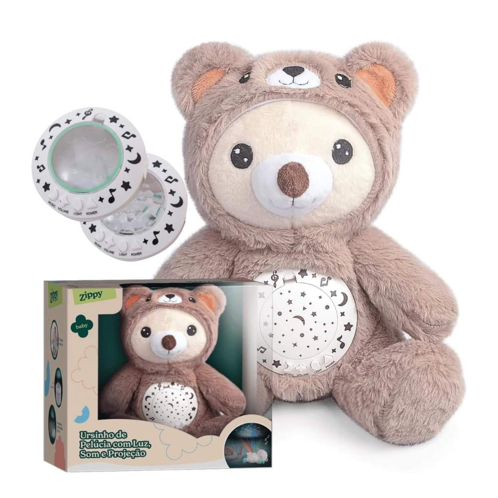 Pelúcia Musical Bebê 3 em 1 Luz Som Projeção Estrelas Sensor de Choro Ursinho Zippy Toys – 11124 Pelúcia Musical Bebê 3 em 1 Luz Som Projeção Estrelas Sensor de Choro Ursinho Zippy Toys – 11124