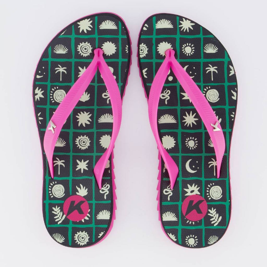 Chinelo Kenner Ibiza Sand Feminino Preto e Rosa Chinelo Kenner Ibiza Sand Feminino Preto e Rosa
