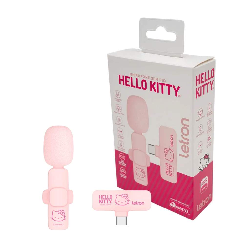 Microfone de Lapela Sem Fio Hello Kitty Caixa Letron Leo&Leo Leonora – 10511 Microfone de Lapela Sem Fio Hello Kitty Caixa Letron Leo&Leo Leonora – 10511