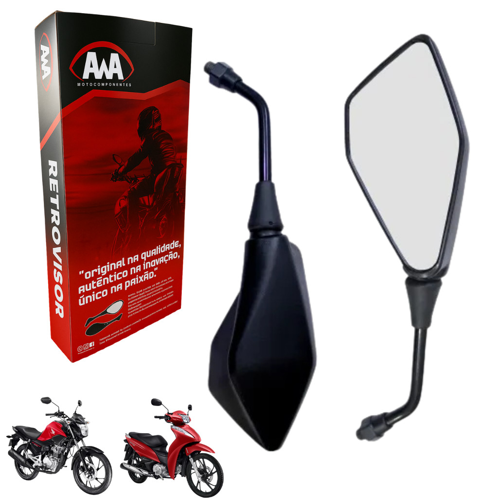 Retrovisor Z400 Mini Kawasaki Honda Yamaha Rosca Haste Fixo Retrovisor Z400 Mini Kawasaki Honda Yamaha Rosca Haste Fixo