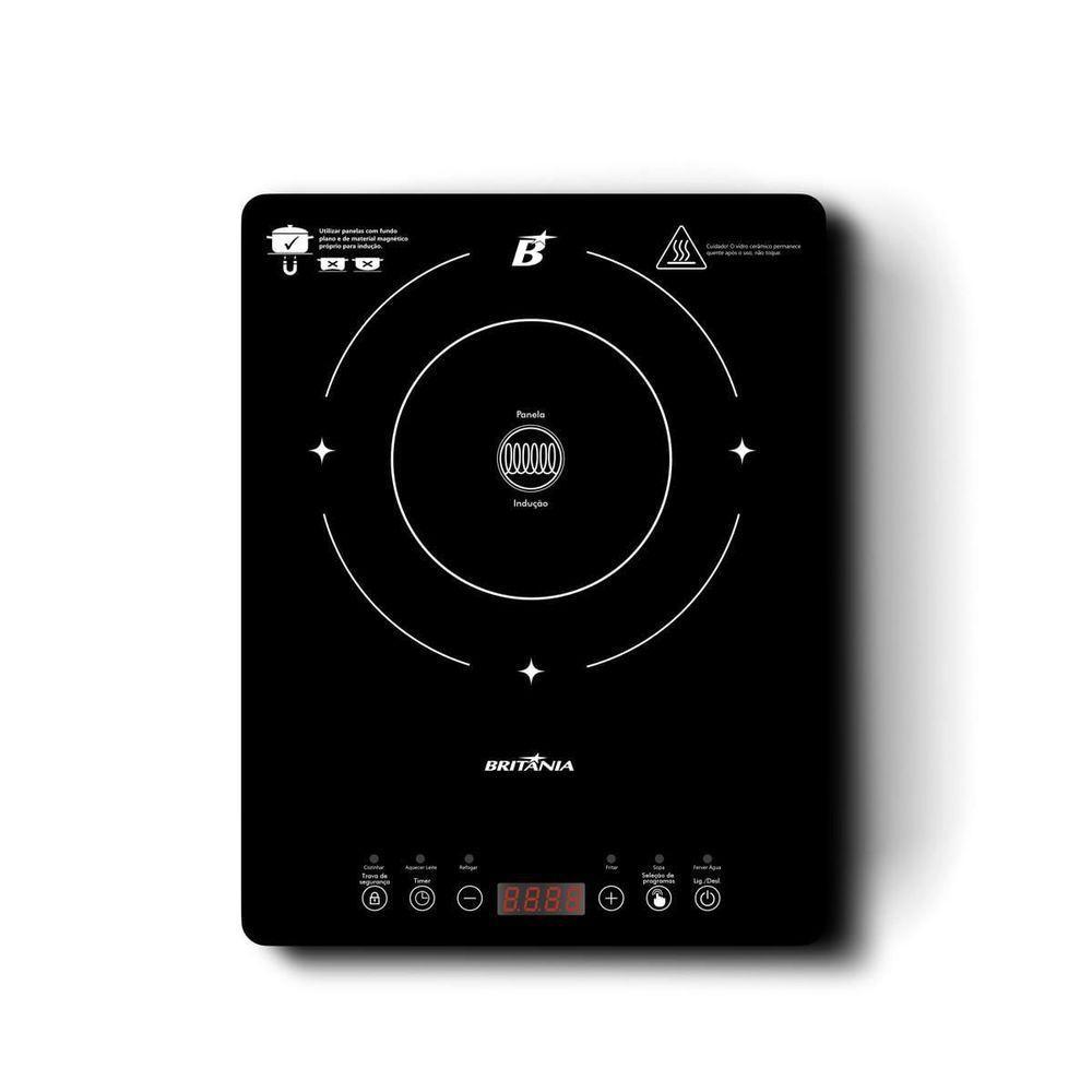 Cooktop de Indução Britânia Portátil Painel Touch BCTE10A 110V Cooktop de Indução Britânia Portátil Painel Touch BCTE10A 110V