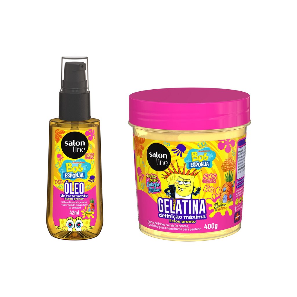 Kit SOS Cachos Kids Bob Esponja Gelatina + Óleo de Tratamento Kit SOS Cachos Kids Bob Esponja Gelatina + Óleo de Tratamento