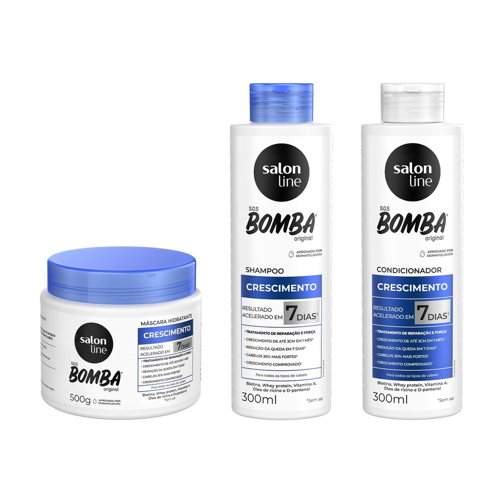Crescimento capilar SOS Bomba 300ml + Máscara 500g Salon Line Crescimento capilar SOS Bomba 300ml + Máscara 500g Salon Line
