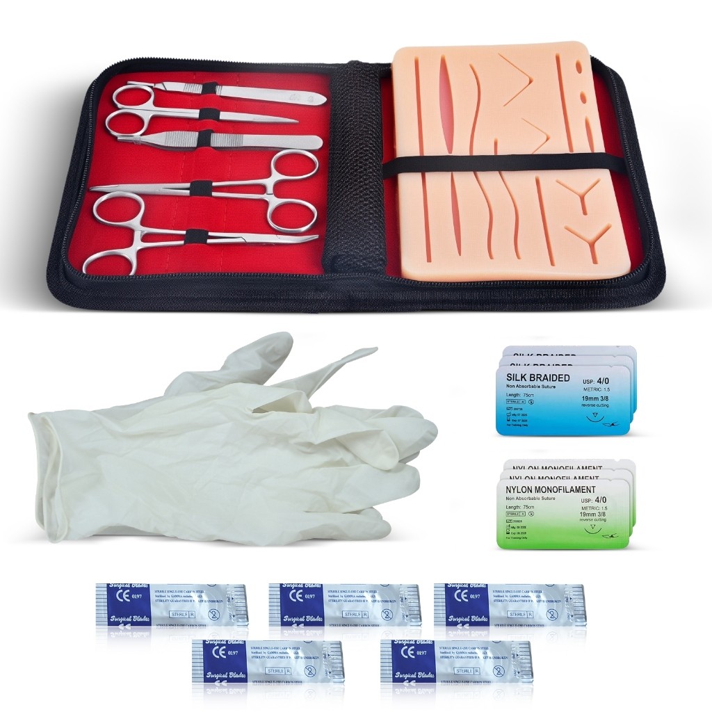 Kit Com Simulador De Sutura Treino Com Pinça Pinca Veterinaria Kit Com Simulador De Sutura Treino Com Pinça Pinca Veterinaria