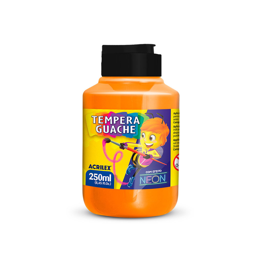 Tinta guache Neon Laranja 250ml 0105 Acrilex Tinta guache Neon Laranja 250ml 0105 Acrilex