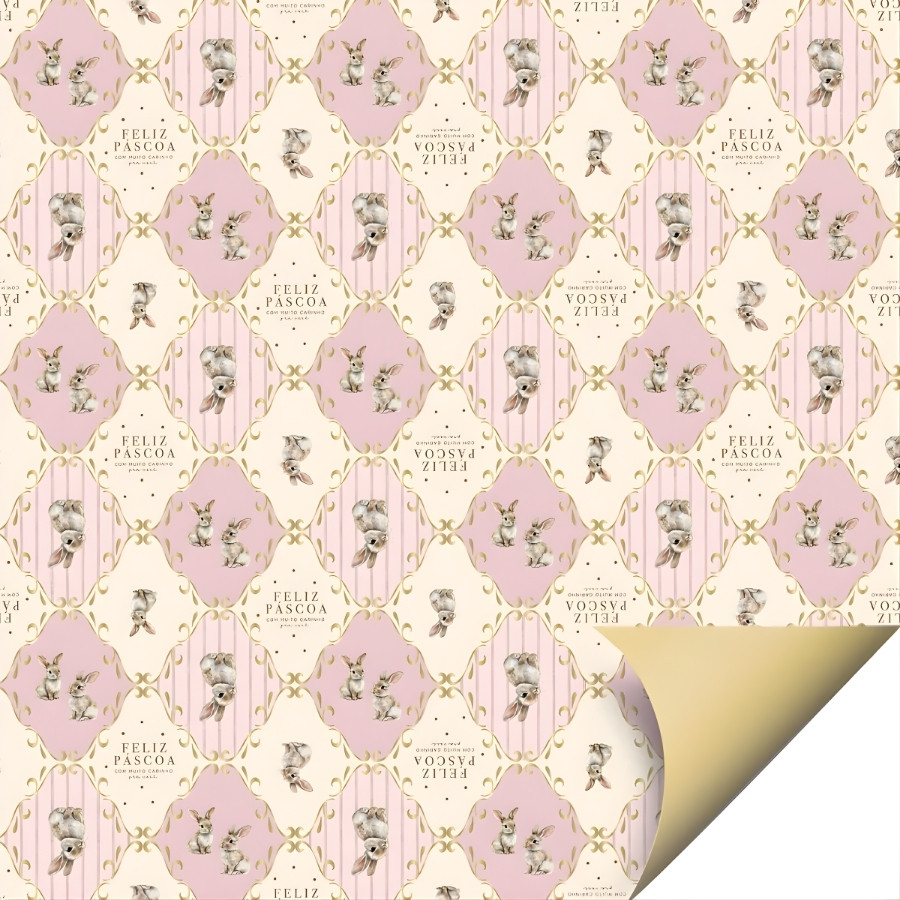 Folha para Ovos de Páscoa Double Face – Classique Bunny Rosa – 69x89cm – 5 unidades – Cromus – Rizzo Folha para Ovos de Páscoa Double Face – Classique Bunny Rosa – 69x89cm – 5 unidades – Cromus – Rizzo