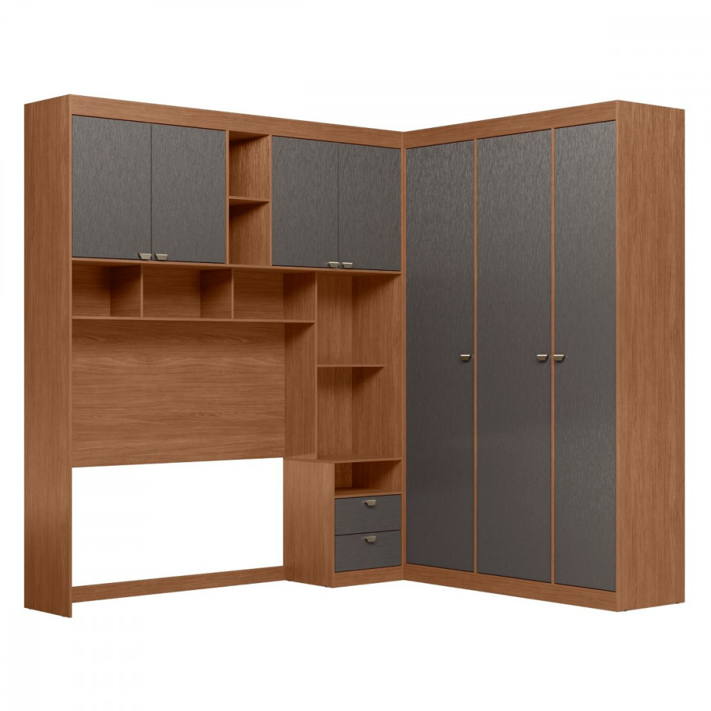 Guarda Roupa de Casal Modulado Lugano Jatoba Grafite Santos Andira Guarda Roupa de Casal Modulado Lugano Jatoba Grafite Santos Andira