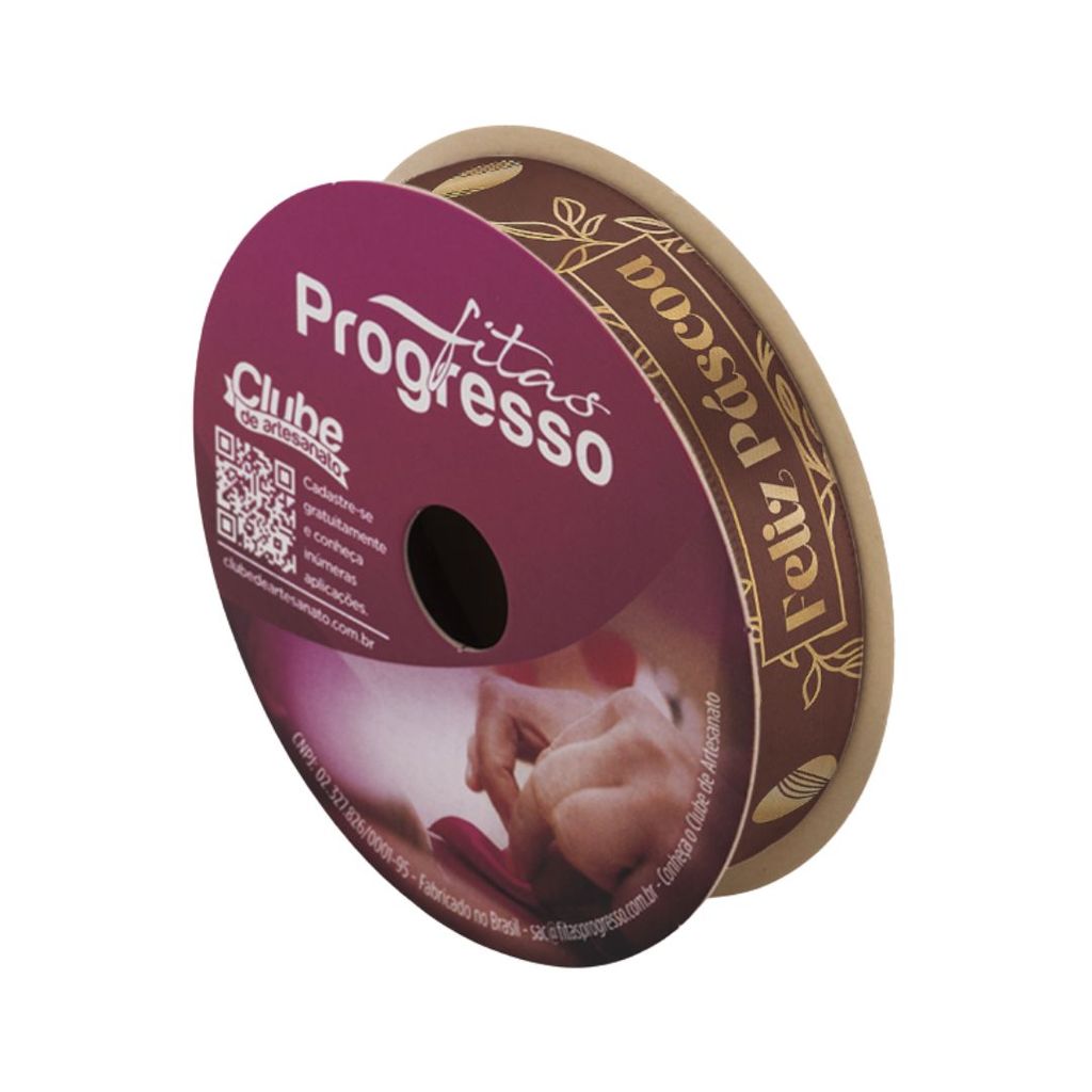 2 ROLO DE 10 METROS DE FITA CETIM 15 MM PÁSCOA MARROM 519 FITAS PROGRESSO 2 ROLO DE 10 METROS DE FITA CETIM 15 MM PÁSCOA MARROM 519 FITAS PROGRESSO