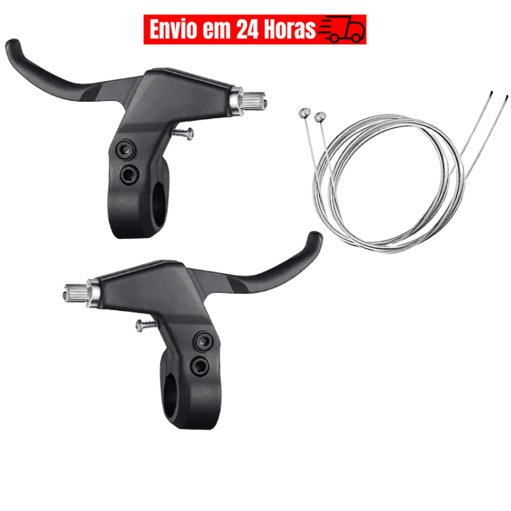 Par Manetes De Freio Bike Bicicletas Nylon V-Brake Com Regulagem Cabos de Freio Par Manetes De Freio Bike Bicicletas Nylon V-Brake Com Regulagem Cabos de Freio