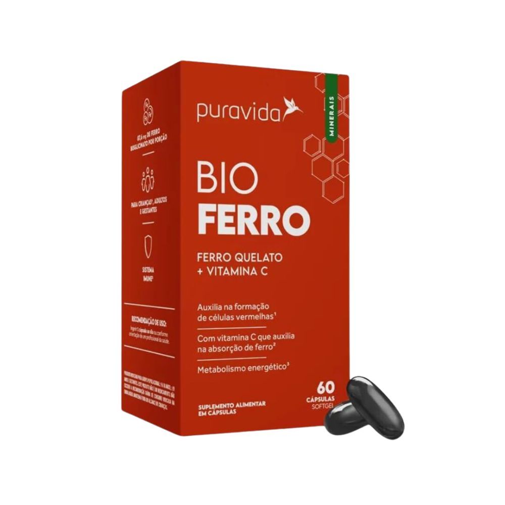 Bio Ferro Puravida Ferro Quelato + Vitamina C Com 60 Capsulas Softgel Bio Ferro Puravida Ferro Quelato + Vitamina C Com 60 Capsulas Softgel