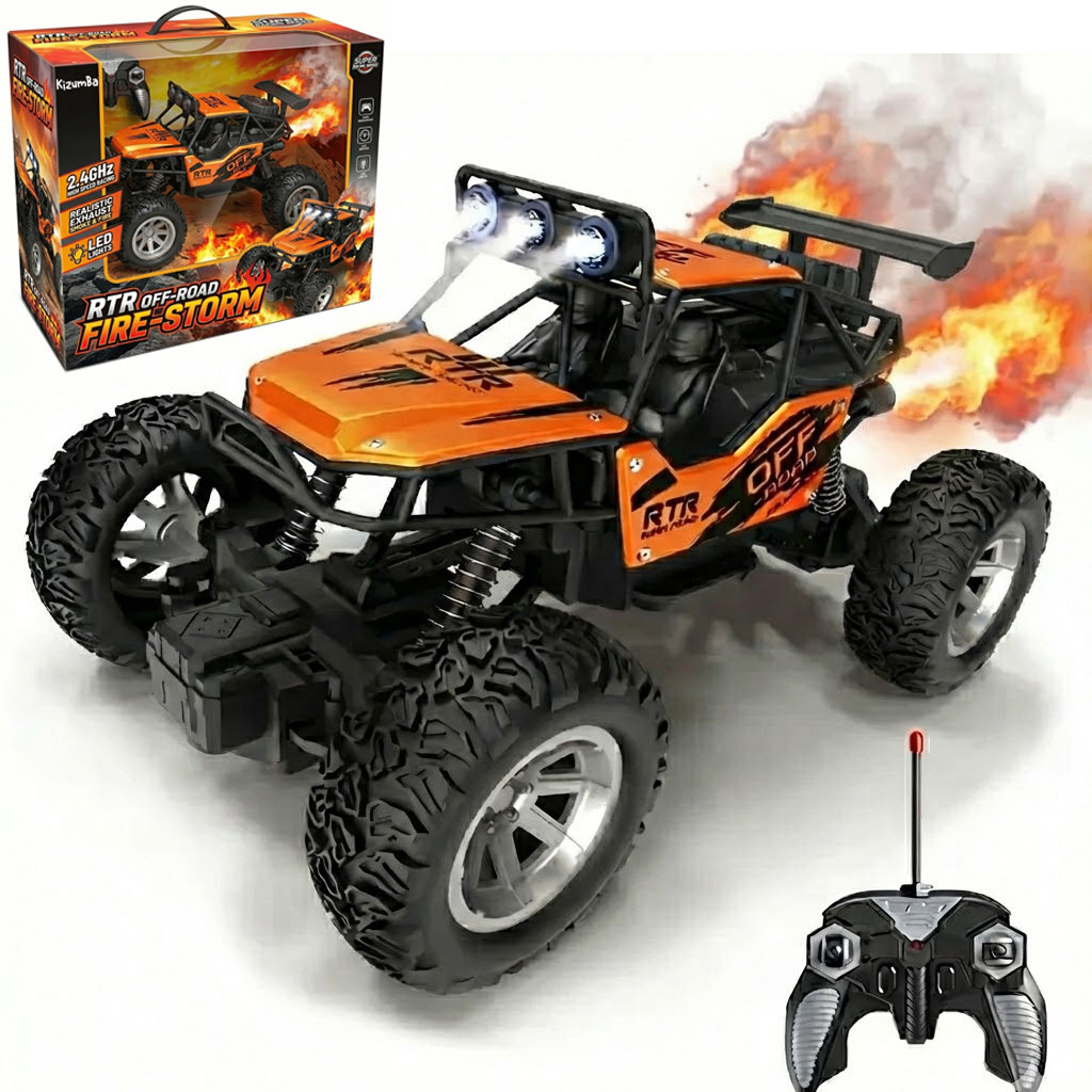Carrinho de Controle Remoto Off 4×4 Road Jeep Jipe 10km/h Recarregavel Solta Fumaça LED Luz Kizumba Carrinho de Controle Remoto Off 4×4 Road Jeep Jipe 10km/h Recarregavel Solta Fumaça LED Luz Kizumba