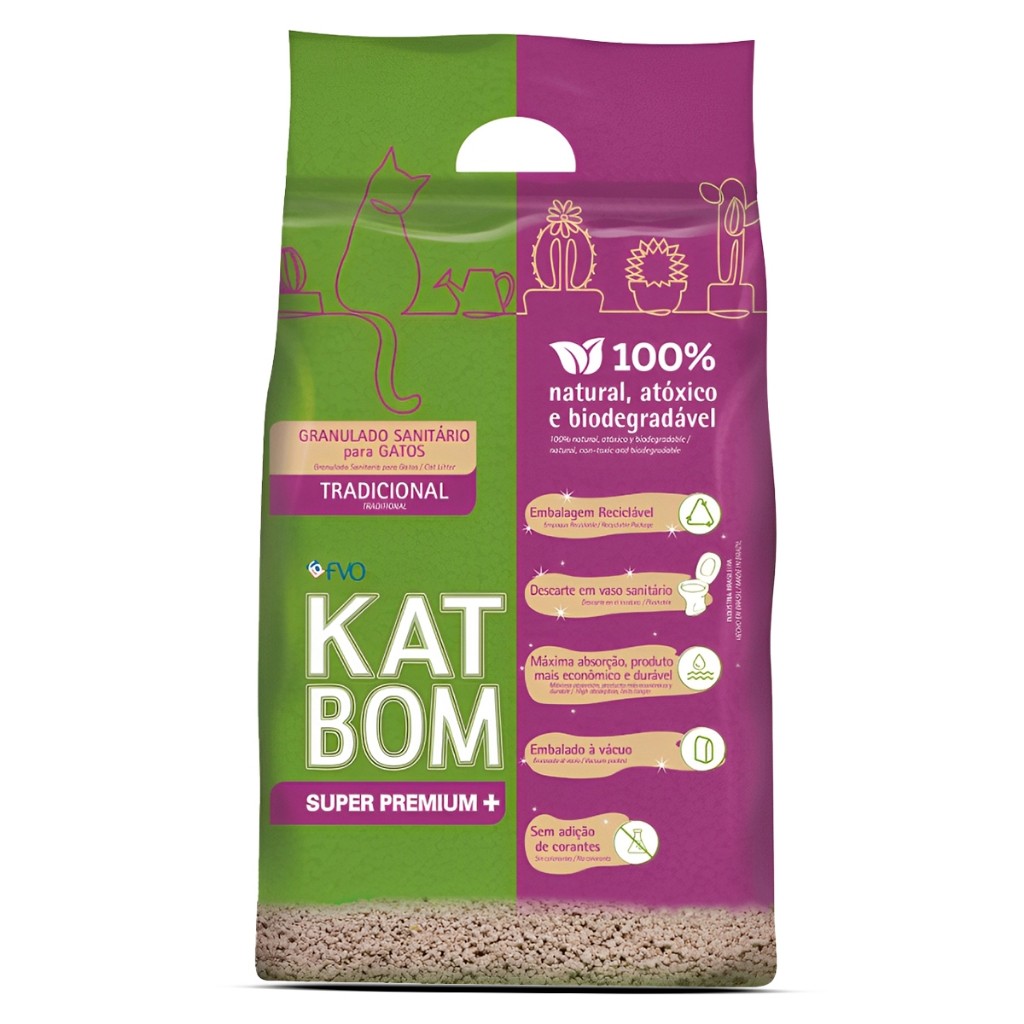 Areia Higiênica Katbom Para Gatos Granulado Tradicional 3kg Areia Higiênica Katbom Para Gatos Granulado Tradicional 3kg