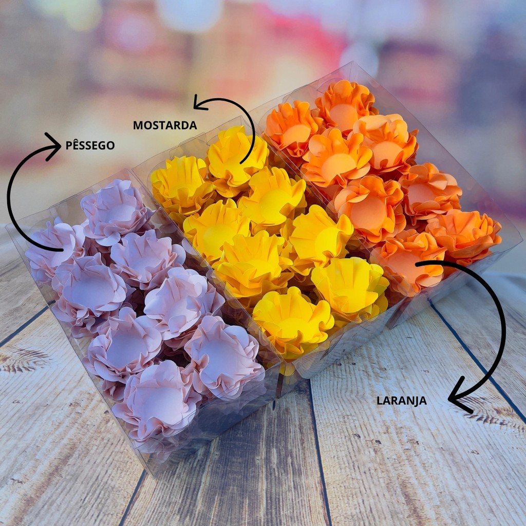 KIT 120 FORMINHAS PARA DOCES FINOS PÊSSEGO + MOSTARDA + LARANJA ( KIT19 ) KIT 120 FORMINHAS PARA DOCES FINOS PÊSSEGO + MOSTARDA + LARANJA ( KIT19 )