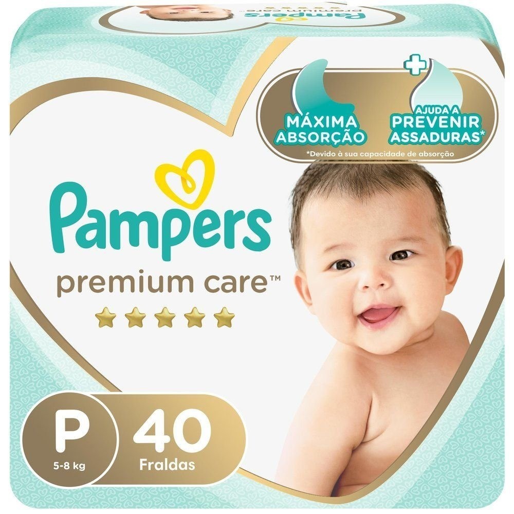 Fralda Pampers Premium Care Mega P Com 40 Unidades Fralda Pampers Premium Care Mega P Com 40 Unidades
