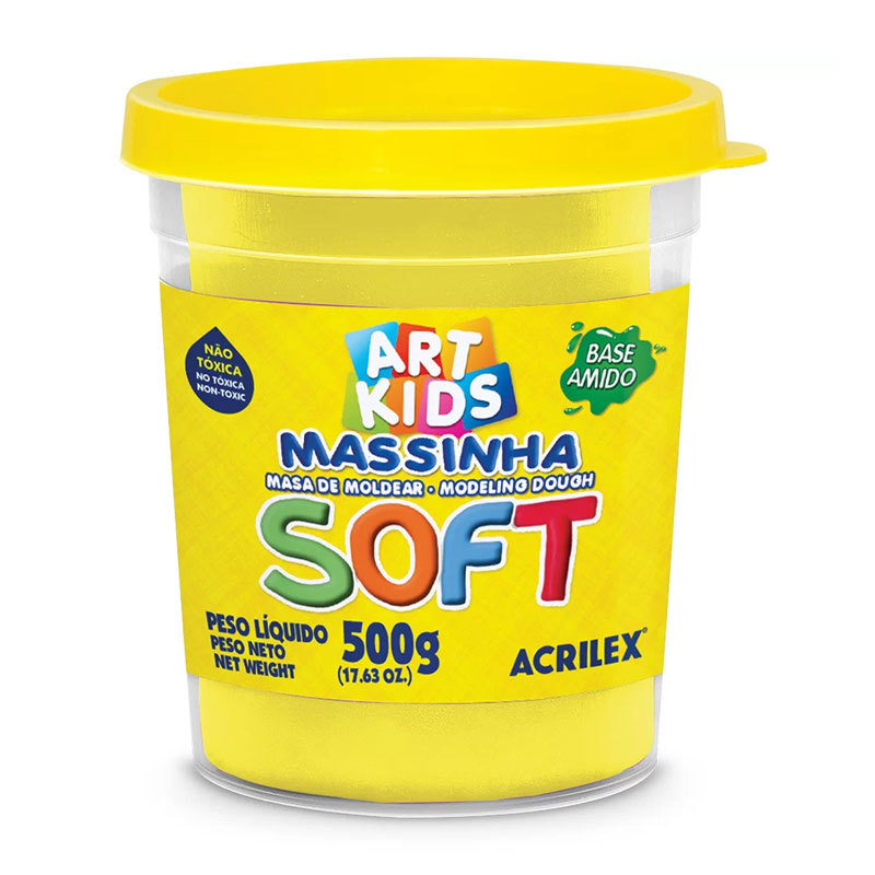 Massa de modelar Soft 500g Amarelo Limão 102 Acrilex Massa de modelar Soft 500g Amarelo Limão 102 Acrilex