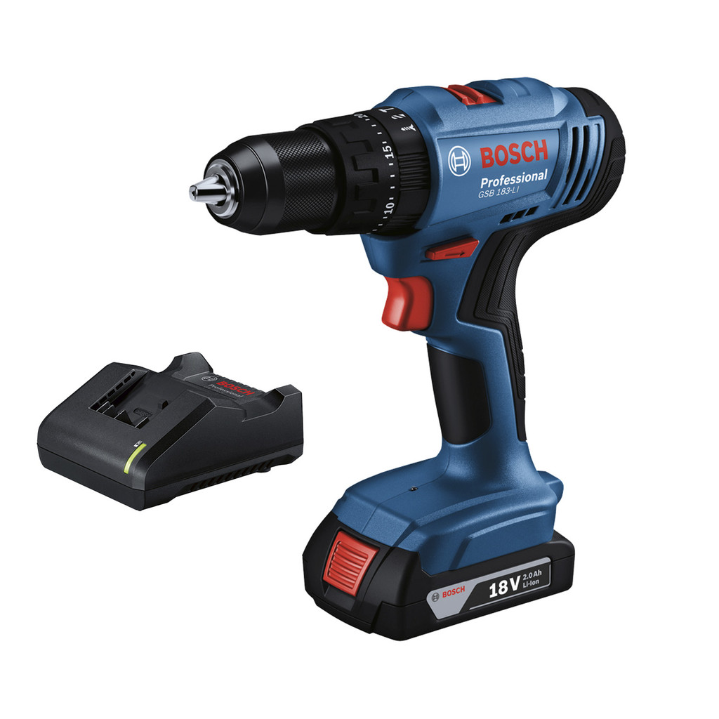 Furadeira Parafusadeira De Impacto 18v Bateria Gsb 183-li Com Carregador Bosch