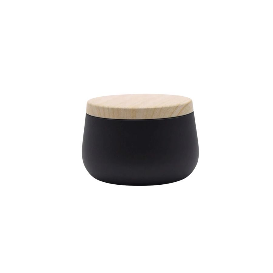 Lata de Metal com Tampa Estampa Madeira – Preto – 120ml – 6,5x5cm – 1 unidade Lata de Metal com Tampa Estampa Madeira – Preto – 120ml – 6,5x5cm – 1 unidade