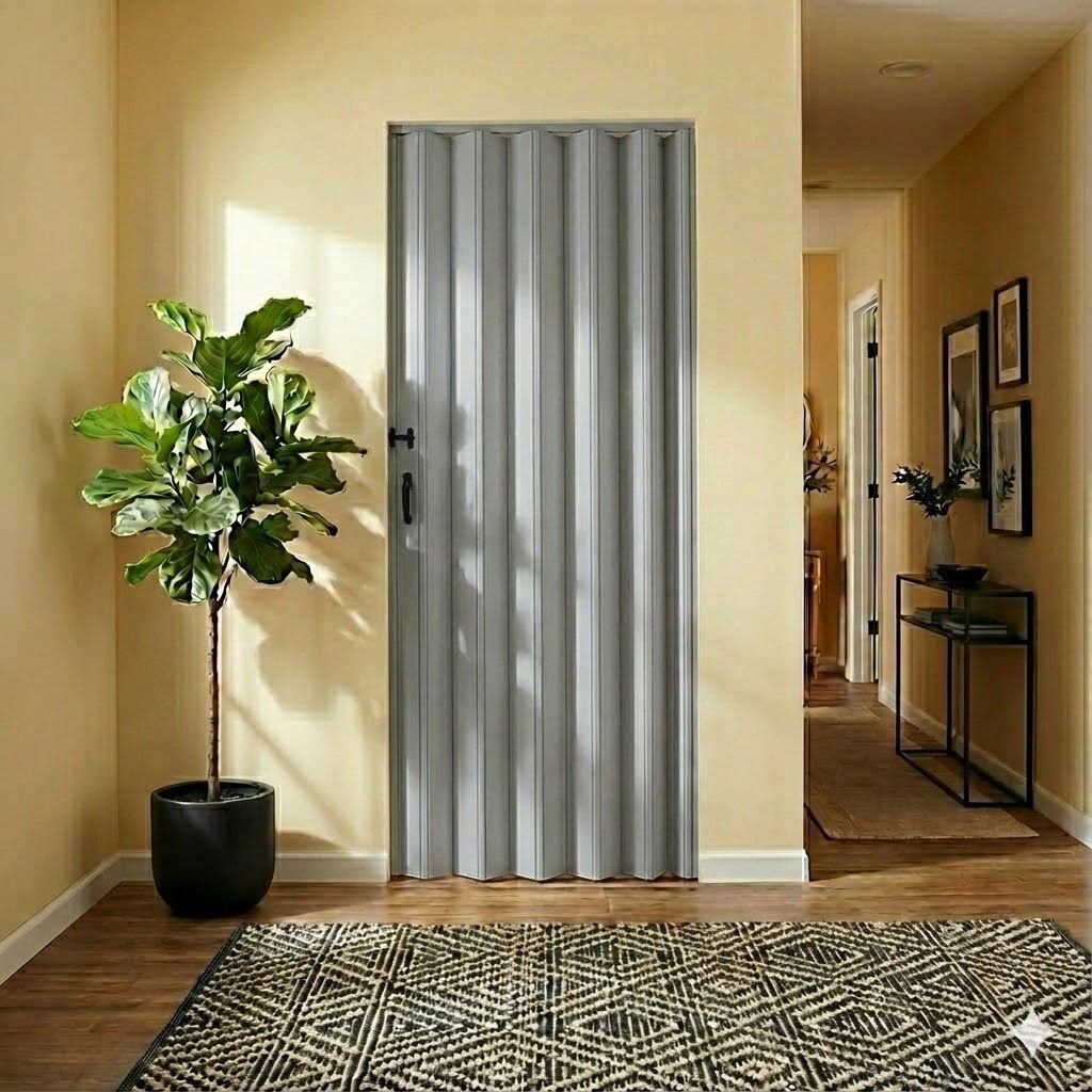 Porta Sanfonada de Pvc Belplast 100 X 210cm Cinza Porta Sanfonada de Pvc Belplast 100 X 210cm Cinza