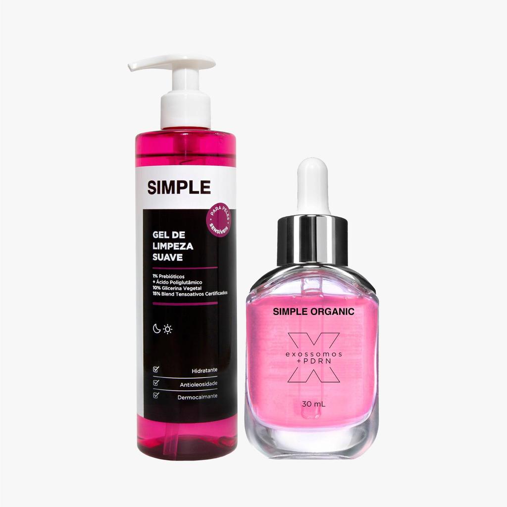 Kit Dupla Essenciais Da Rotina – Gel de Limpeza Suave + Sérum Pdrn Simple Organic Kit Dupla Essenciais Da Rotina – Gel de Limpeza Suave + Sérum Pdrn Simple Organic