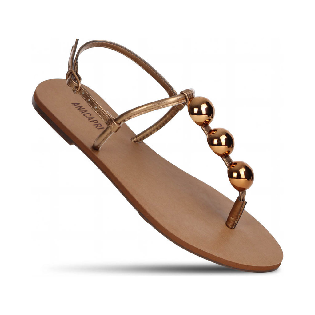 Sandália Rasteira Anacapri Slim Adorno Bronze – Feminino Sandália Rasteira Anacapri Slim Adorno Bronze – Feminino