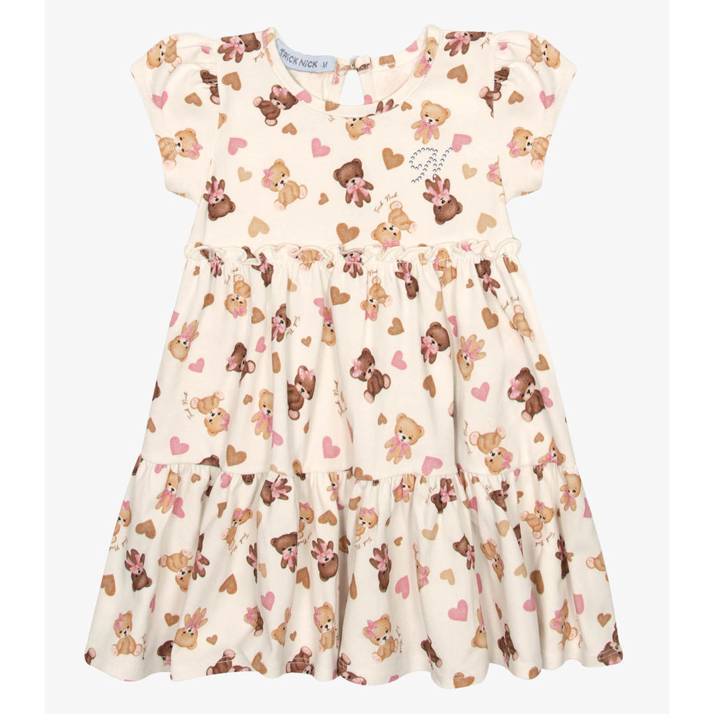 Vestido Infantil Cotton Trick Nick Bege Vestido Infantil Cotton Trick Nick Bege