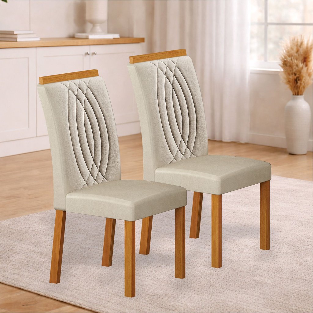 Conjunto 2 Cadeiras para Sala de Jantar Doha Freijó/Palha Conjunto 2 Cadeiras para Sala de Jantar Doha Freijó/Palha