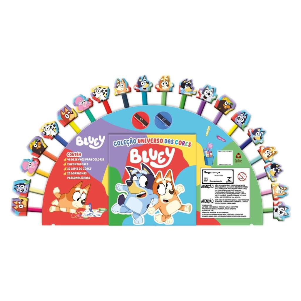Livro de Colorir Coleção Universo das Cores Bluey com Acessórios Editora On-Line – 9786561260688 Livro de Colorir Coleção Universo das Cores Bluey com Acessórios Editora On-Line – 9786561260688