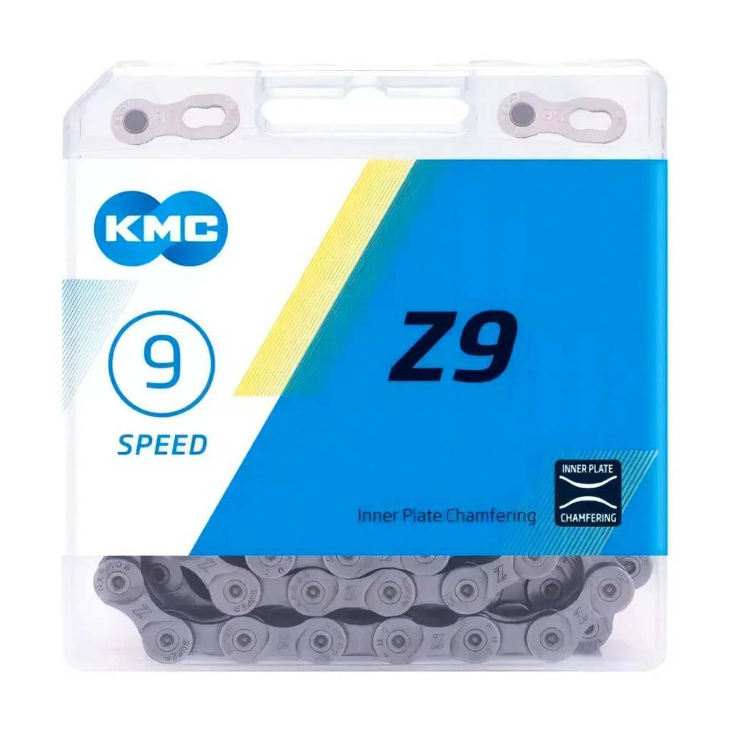 Corrente KMC Z9 Cinza 116 Elos 9v 18v 27v Mtb Speed Shimano 3x9v 2x9v Corrente KMC Z9 Cinza 116 Elos 9v 18v 27v Mtb Speed Shimano 3x9v 2x9v