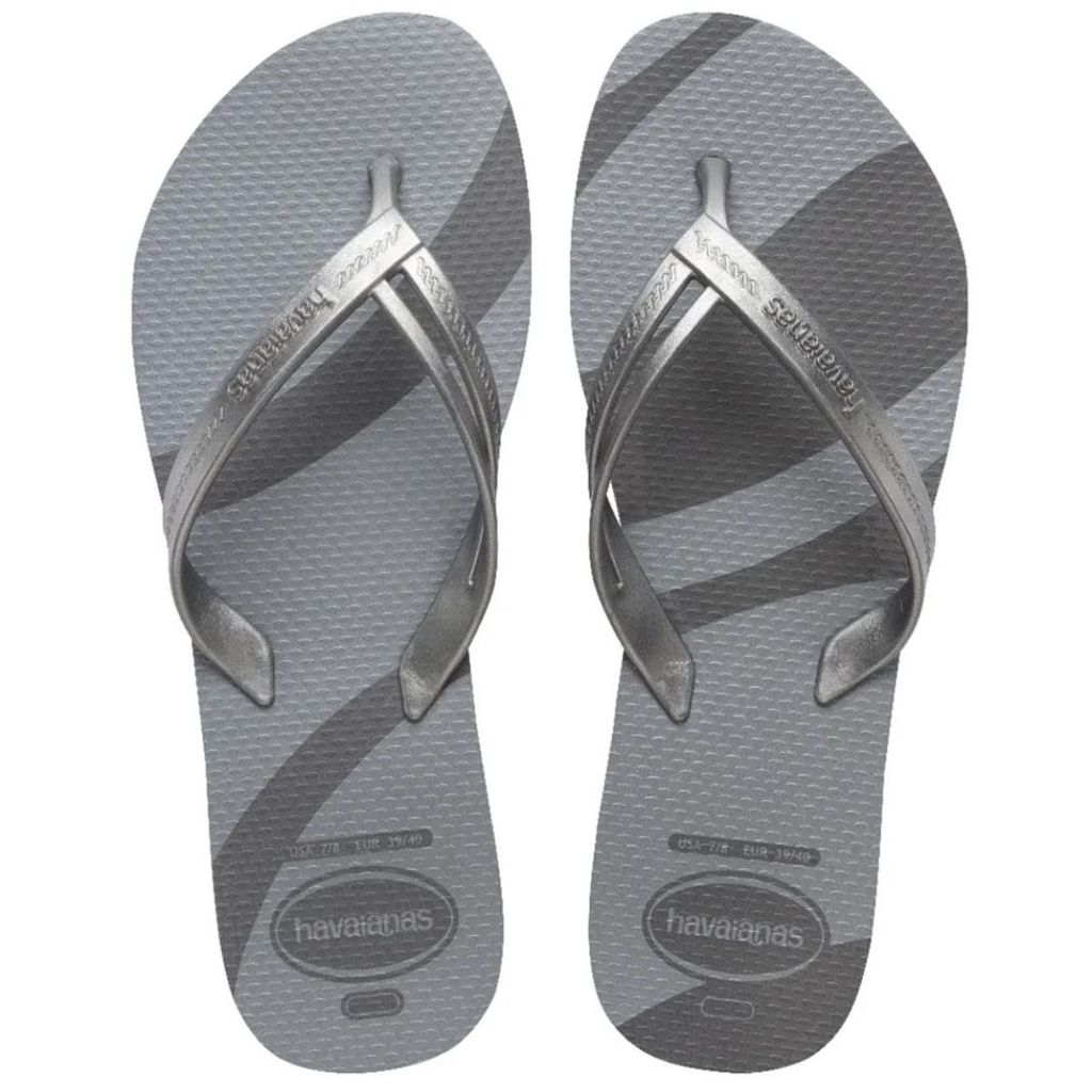Chinelo Havaianas Elegance Print Metalizado Feminino – Cinza Chinelo Havaianas Elegance Print Metalizado Feminino – Cinza