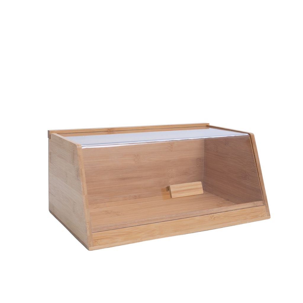 Porta Pão de Bambu com Tampa Transparente 35cm – Oikos Porta Pão de Bambu com Tampa Transparente 35cm – Oikos