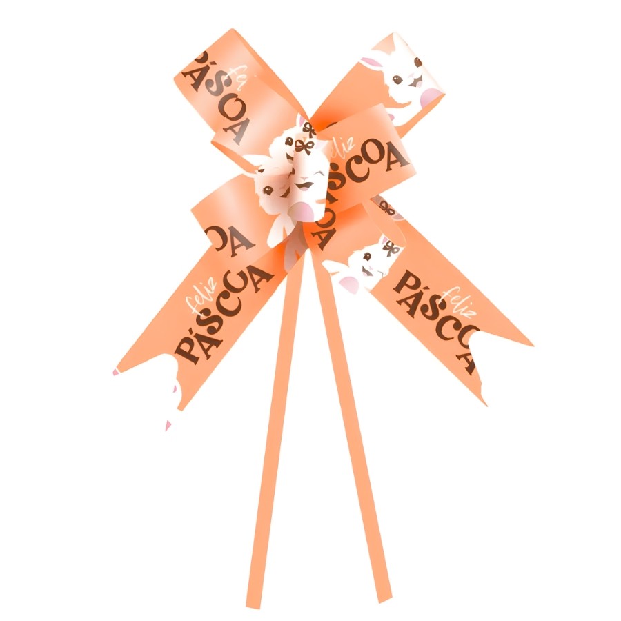 Laço Fácil – Páscoa Felicita Laranja – 10 unidades – Cromus – Rizzo