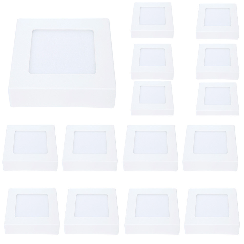 Kit 15 Painel LED Avant Quadrado Sobrepor 12cm 6W Luz Branca Bivolt Iluminação Geral Residencial Kit 15 Painel LED Avant Quadrado Sobrepor 12cm 6W Luz Branca Bivolt Iluminação Geral Residencial