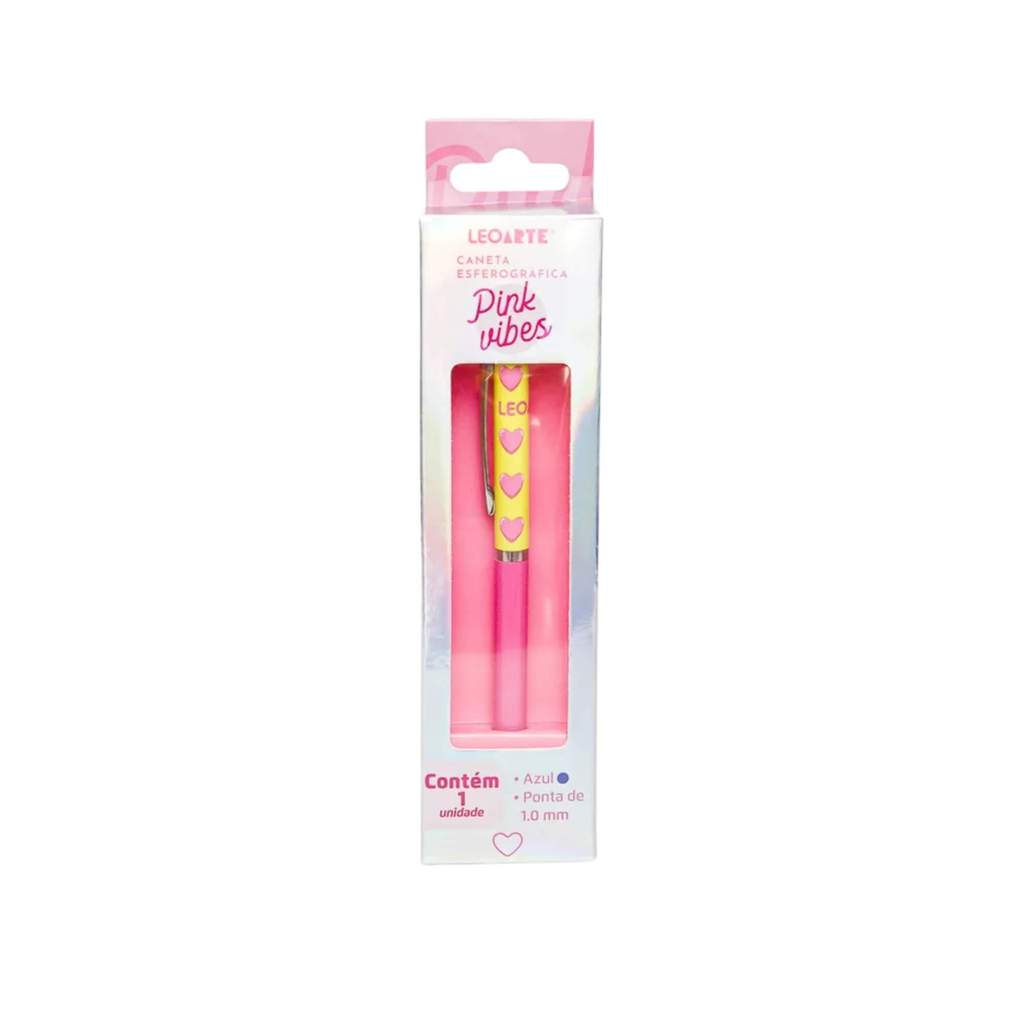 Caneta Coração Pink Vibes – Tinta Azul Caixa com 1 unidade Leoarte Leo&Leo Leonora – 97912 Caneta Coração Pink Vibes – Tinta Azul Caixa com 1 unidade Leoarte Leo&Leo Leonora – 97912