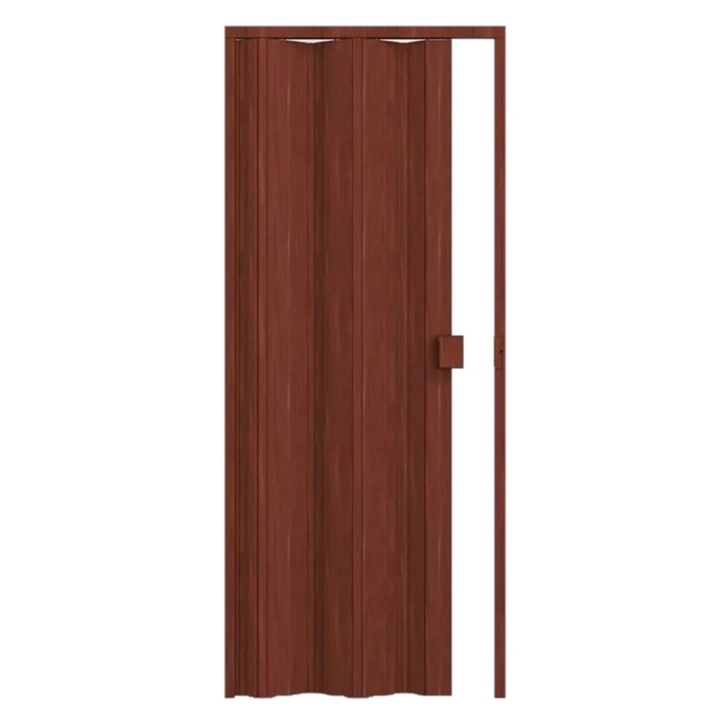 Porta Sanfonada de Pvc 210x72cm Permatti Mogno Madeira Porta Sanfonada de Pvc 210x72cm Permatti Mogno Madeira