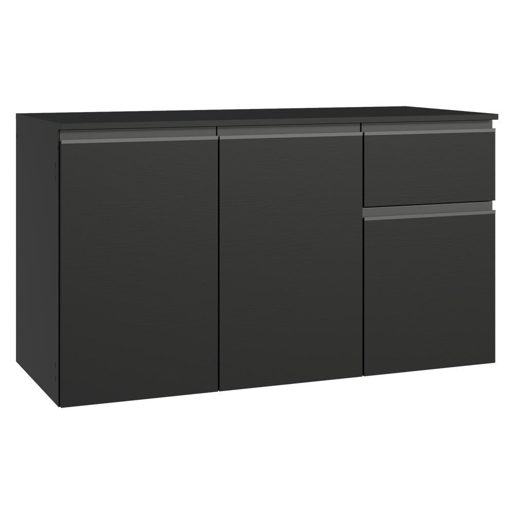 Balcão de Cozinha 120 cm 3 Portas 1 Gaveta Suspenso Preto Nice Madesa Balcão de Cozinha 120 cm 3 Portas 1 Gaveta Suspenso Preto Nice Madesa