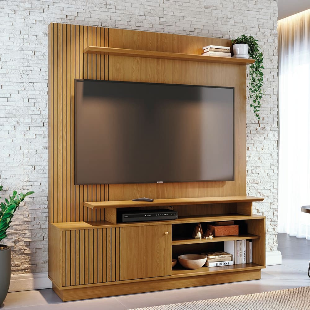 Estante Home Theater Ares 160cm Para TV até 65 Polegadas Porta Deslizante Madetec Estante Home Theater Ares 160cm Para TV até 65 Polegadas Porta Deslizante Madetec
