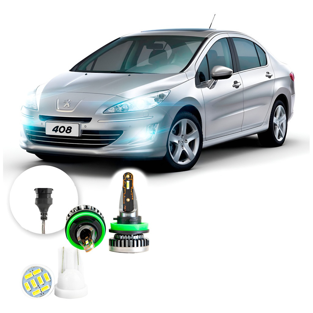 Kit Ultra Led Nano Peugeot 408 2011 A 2015 H8 30000lm Kit Ultra Led Nano Peugeot 408 2011 A 2015 H8 30000lm